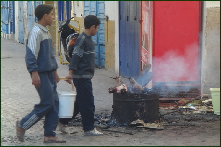 Burnign sheep heads