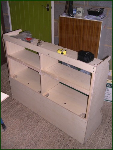 Fitting the shelves to the right hand storage box
