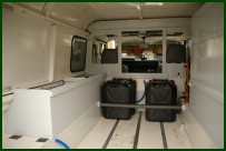 Water cans, stowage boxes and scerity screen